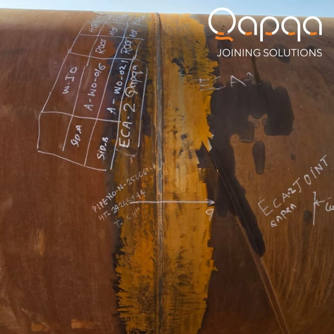 56 inch pipeline PQT weld joint showing automatic welding result