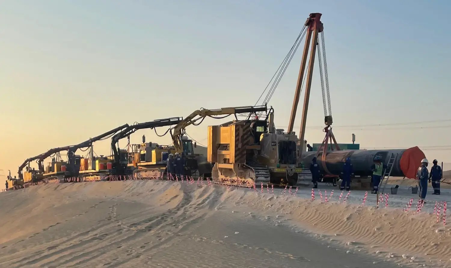 Automatic welding operations by C.A.T. International for ADNOC Estidama