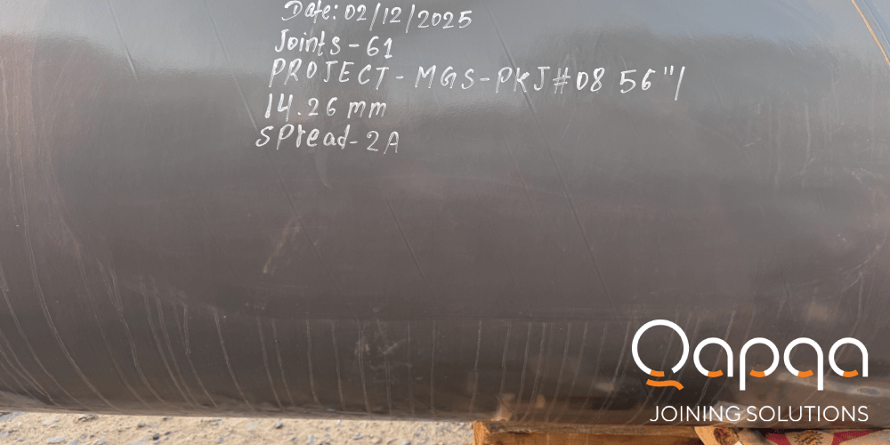 In a single shift, 61 welded joints were completed on a 56” pipe WT 14.27 mm)