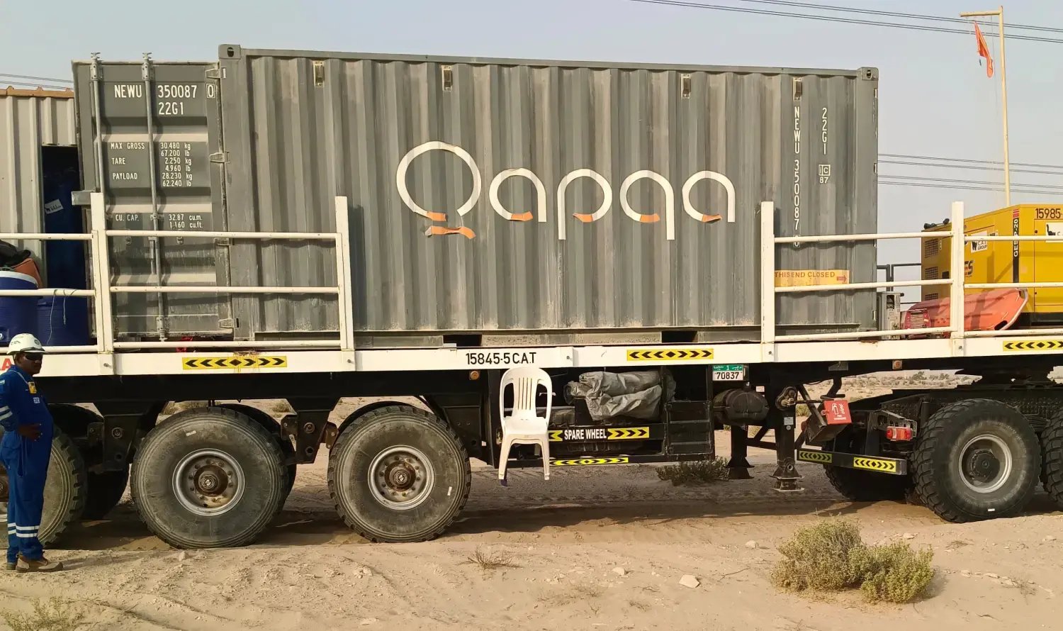 Pipeline welding with Qapqa technology and container on Estidama Package 6 project