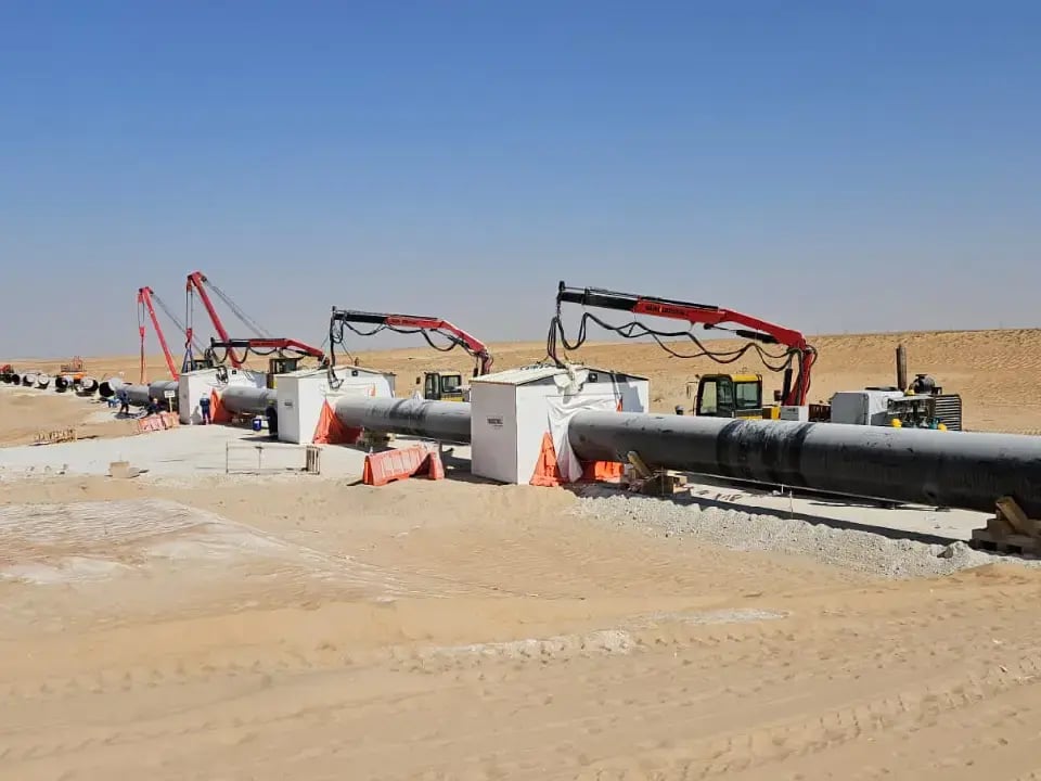 automatic welding of project wave pipeline orascom qapqa